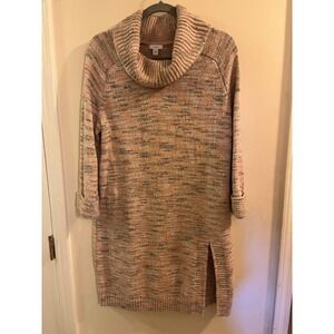 Pure J. Jill Pullover Sweater Women's M Beige Fleece Raglan Sleeve Mock Neck